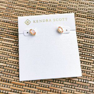 Emilie Gold Rose Mother Of Pearl Stud Earrings